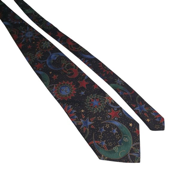 Tango By Max Raab Astronomical Design Men Necktie Celestial Moons Stars Sun Gift - Picture 1 of 5